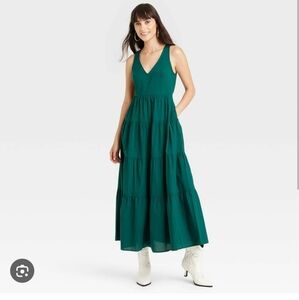 Universal Thread Green Tiered Maxi Sundress L